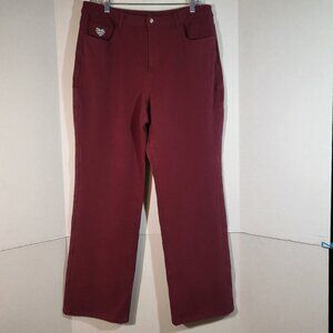 Dream Jeannes by Quacker Factory Women's Stretch Jeans Size 14 Maroon/Plum